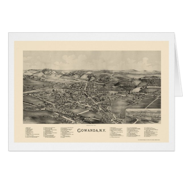 Gowanda, NY Panoramic Map - 1892 (Voorkant Horizontaal)