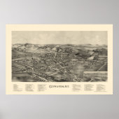 Gowanda, NY Panoramic Map - 1892 Poster (Voorkant)