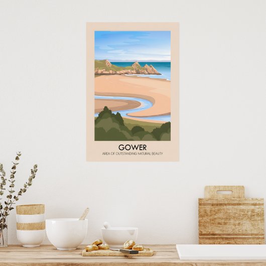Gower AONB Reisposter Poster (Keuken)