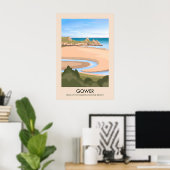 Gower AONB Travel Poster (Thuiskantoor)