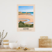 Gower AONB Travel Poster (Keuken)