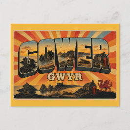 Gower-schiereiland Wales Gebied van Uitzonderlijke Briefkaart