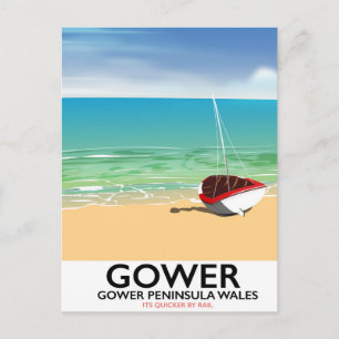 Gower schiereiland Wales strand poster Briefkaart