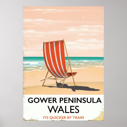 Gower schiereiland Wales vintage reisposter Poster (Voorkant)