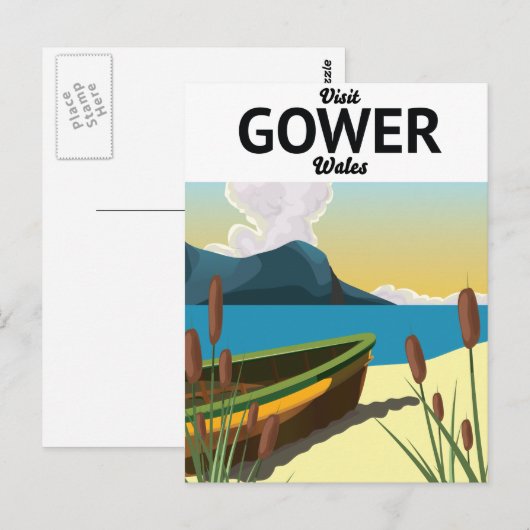 Gower Wales reisposter Briefkaart (Voorkant / Achterkant)
