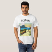 Gower Wales reisposter T-shirt (Voorkant volledig)