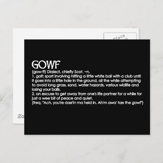 Gowf Briefkaart (Voorkant / Achterkant)