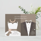 Gown and Tuxedo Invitation Kaart (Staand voorkant)