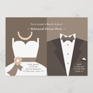 Gown and Tuxedo Invitation Kaart