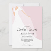 Gown and Veil Blush Pink Vrijgezellenfeest Kaart (Voorkant)