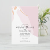 Gown and Veil Blush Pink Vrijgezellenfeest Kaart (Staand voorkant)