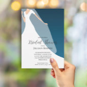 Gown and Veil on Blauwgroen Vrijgezellenfeest Kaart