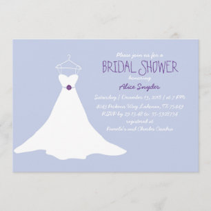 Gown Bridal Shower Invitation (lavender&Paars) Kaart