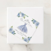 Gown Lichtblauw Bloemen Quinceanera Party Bedankjes Labels (In situ)