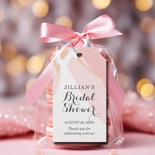 Gown Vrijgezellenfeest Blush Pink Bedankt Cadeaulabel