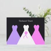 Gowns Bruidsmeisje Lunch of Brunch Uitnodiging (Staand voorkant)