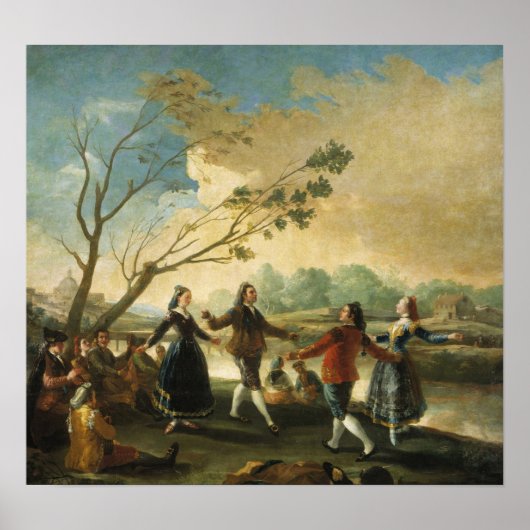 Goya - dance of majos bij de banken van manzanares poster (Voorkant)