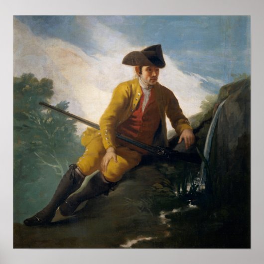 Goya - Jager bij stroom 1786 Poster (Voorkant)