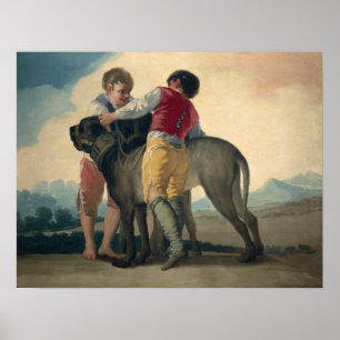 Goya - jongens met Mastiff 1786 Poster