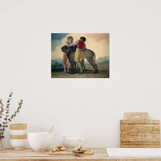 Goya - jongens met Mastiff 1786 Poster (Keuken)