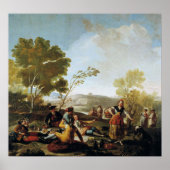 Goya - picknick on Banks of Manzanares 1776 Poster (Voorkant)
