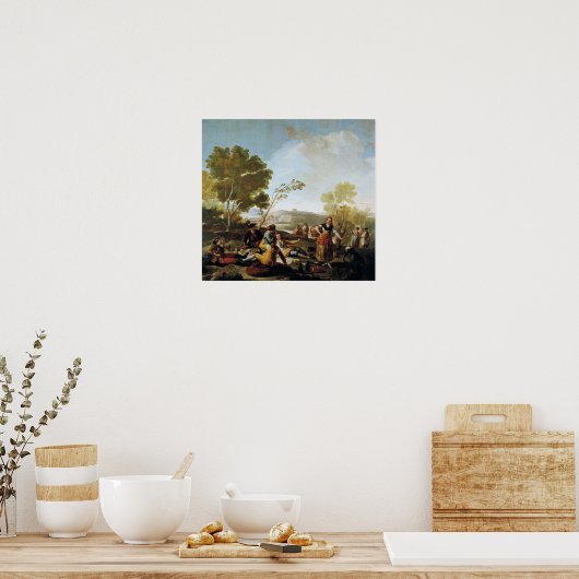 Goya - picknick on Banks of Manzanares 1776 Poster (Keuken)
