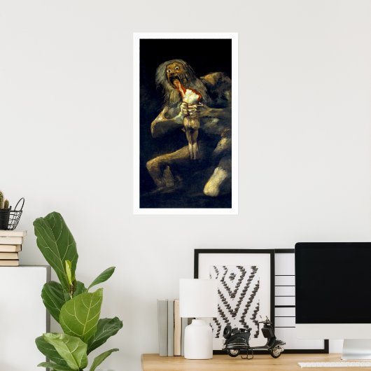 Goya: Saturnus die zijn zoon verlost Poster (Thuiskantoor)