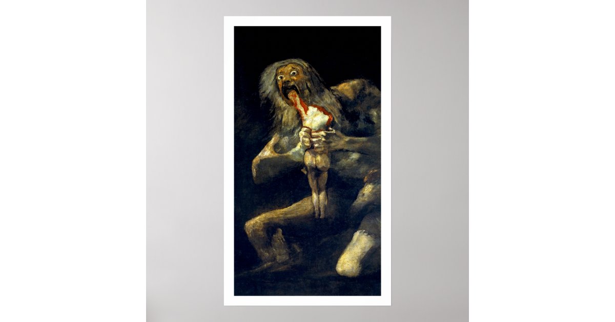 Goya: Saturnus die zijn zoon verlost Poster | Zazzle.nl