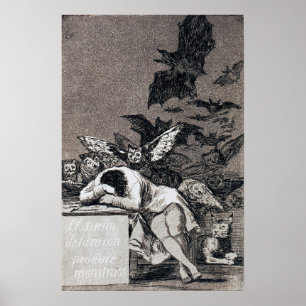 Goya - Slaap van reden produceert monsters 1799 Poster