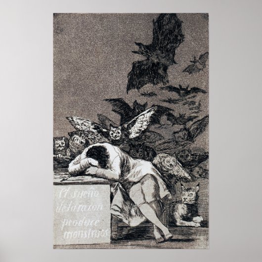 Goya - Slaap van reden produceert monsters 1799 Poster (Voorkant)