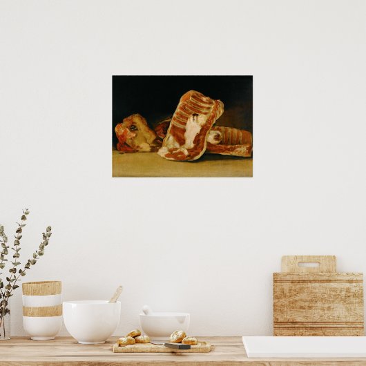 Goya - stilstaand leven met hoofd van am 1810 poster (Keuken)