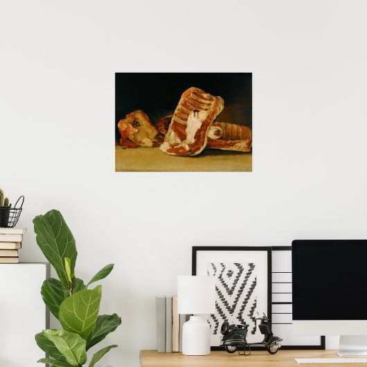 Goya - stilstaand leven met hoofd van am 1810 poster (Thuiskantoor)
