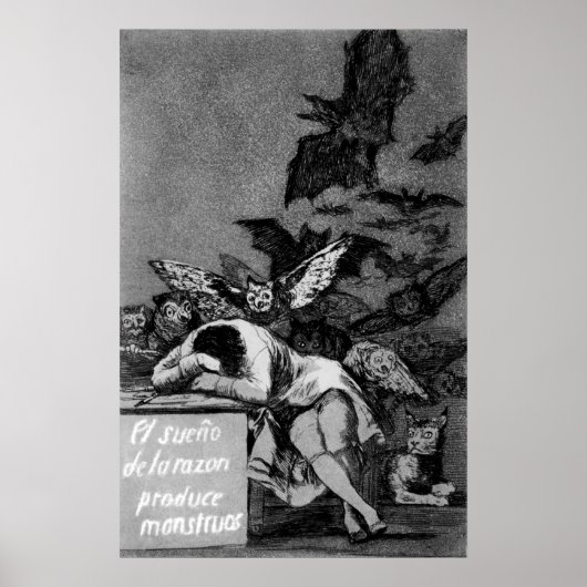 Goya The Sleep of Reason Produceert Monsters Poster (Voorkant)