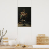 Goya - vlucht van heksen 1787 poster (Keuken)