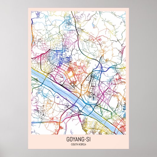 Goyang-si South Korea City Map Poster (Voorkant)
