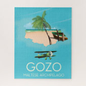 Gozo, de Maltese archipel Map Travel poster. Legpuzzel (Verticaal)
