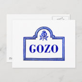 Gozo, Granada Street Sign. Briefkaart (Voorkant / Achterkant)