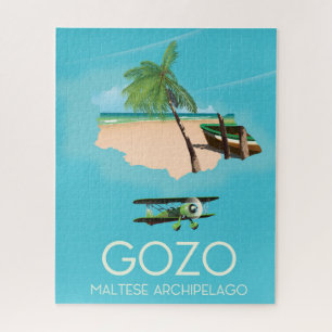 Gozo, Maltees archipel Reiskaart Reisposter. Legpuzzel