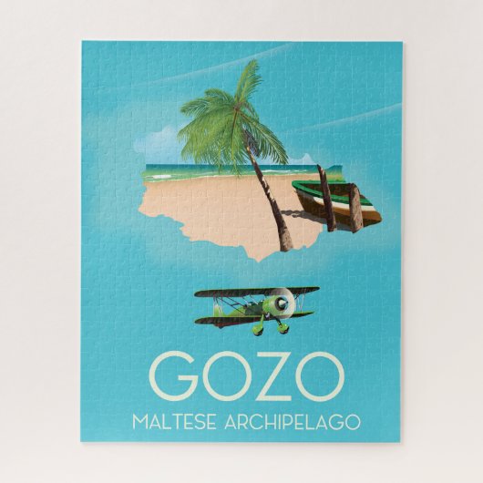 Gozo, Maltees archipel Reiskaart Reisposter. Legpuzzel (Verticaal)