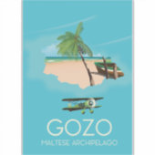 Gozo, Maltees archipel Reiskaart Reisposter. Sticker (Voorkant)