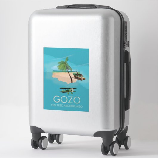 Gozo, Maltees archipel Reiskaart Reisposter. Sticker (Koffer)