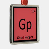 Gp - Ghost Pepper Chemistry Periodic Table Symbool Metalen Ornament (Rechts)