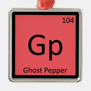 Gp - Ghost Pepper Chemistry Periodic Table Symbool Metalen Ornament