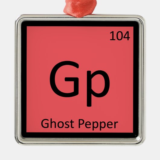 Gp - Ghost Pepper Chemistry Periodic Table Symbool Metalen Ornament (Voorkant)