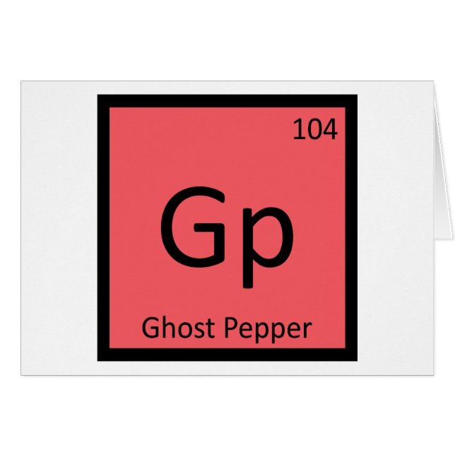 Gp - Ghost Pepper Scheikunde Periodiek Systeem Sym (Voorkant Horizontaal)