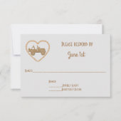 GP Off Road 4X4 Names in Heart Wedding RSVP Kaart (Voorkant)