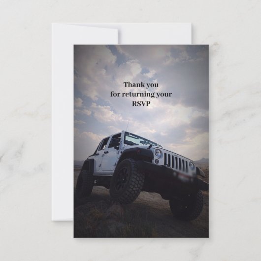 GP Off Road 4X4 Weddenschap RSVP Kaart (Achterkant)