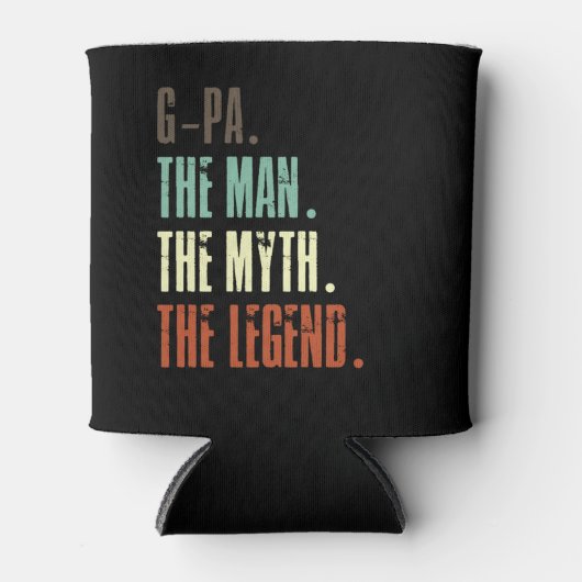 Gpa het Man de Myth Legend Vaderdag Blikjeskoeler (Voorkant)