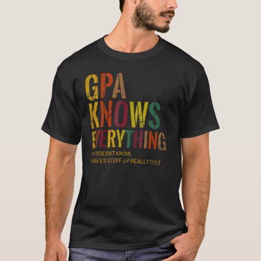 Gpa weet alles van opa Vaderdag T-shirt (Voorkant)