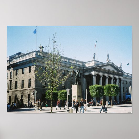 GPO, O'Connell St. Dublin City Center, Ierland Poster (Voorkant)